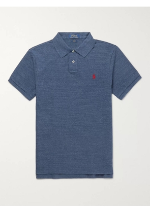 Polo Ralph Lauren - Slim-Fit Mélange Cotton-Piqué Polo Shirt - Men - Blue - XS