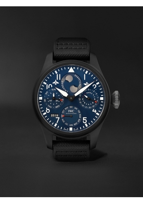 IWC Schaffhausen - Big Pilot's Perpetual Calendar Rodeo Drive Automatic Perpetual Calendar 46.5mm Ceramic, Titanium and Leather Watch, Ref. No. IW503001 - Men - Blue