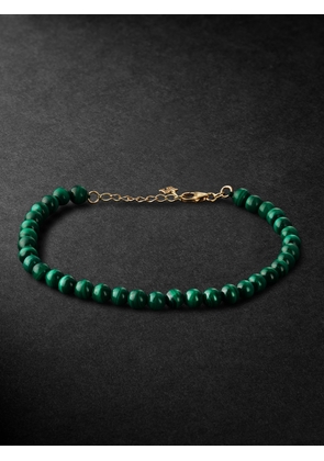 Mateo - Gold Malachite Beaded Bracelet - Men - Green