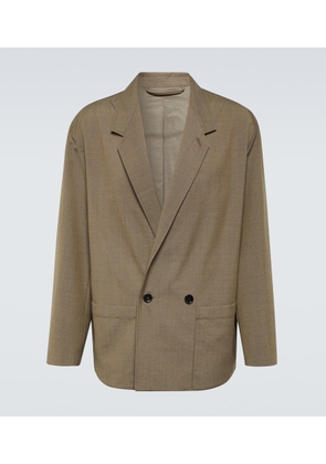 Lemaire Double-breasted mélange twill blazer