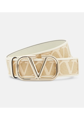 Valentino Toile Iconographe raffia-effect belt