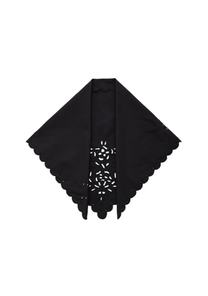 Gunia - Embroidered Cotton Headscarf - Black - OS - Moda Operandi
