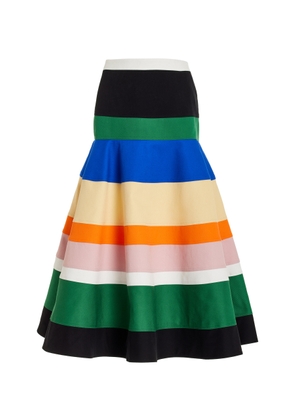 Rosie Assoulin - Striped Brush Cotton Midi Skirt - Multi - US 4 - Moda Operandi