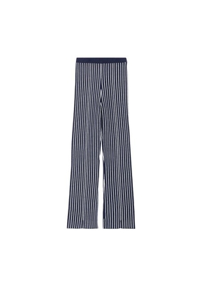 Stripy knit trousers
