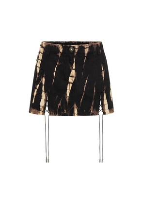 Denim V-Wire Mini Skirt