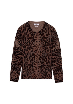 Tia leopard motif cashmere sweater