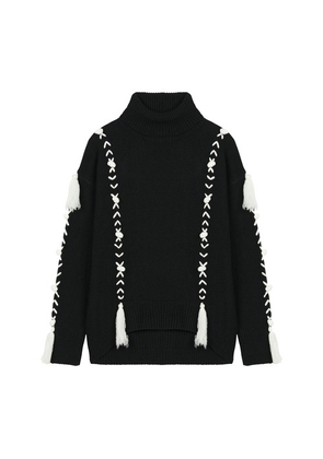 Klara roll-neck sweater with tassels