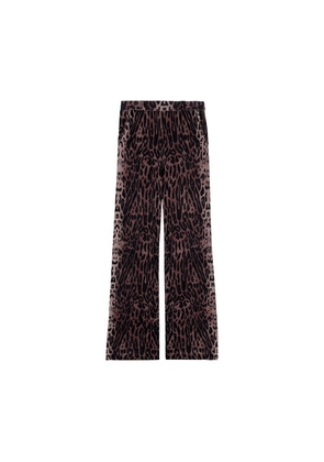 Veronika leopard motif cashmere pants