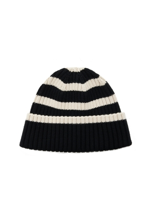 Toteme - Signature Stripe Wool Beanie - Black/white - OS - Moda Operandi