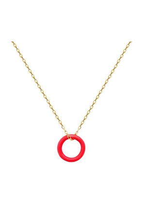 Pink Enamel circle necklace