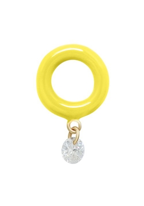 Yellow Enamel 1 diamond single earring