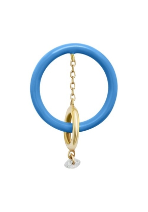Blue Enamel Orbit 1 diamond single earring