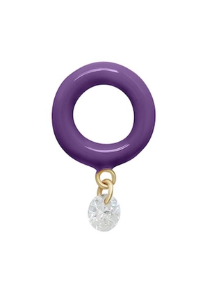 Purple Enamel 1 diamond single earring