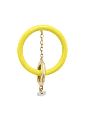 Yellow Enamel Orbit 1 diamond single earring