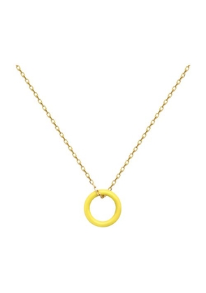 Yellow Enamel circle necklace