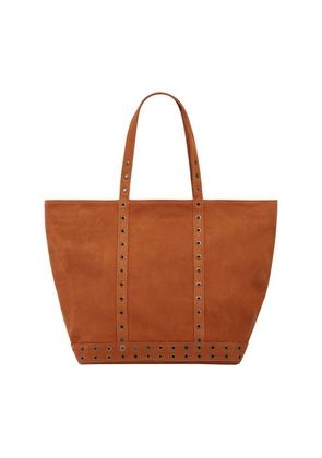 Suede leather L cabas tote bag
