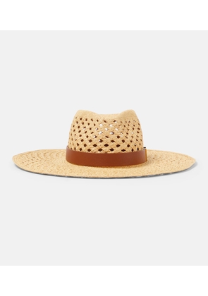 Valentino VGold raffia-effect Panama hat