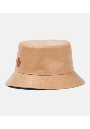 Loro Piana Logo linen bucket hat