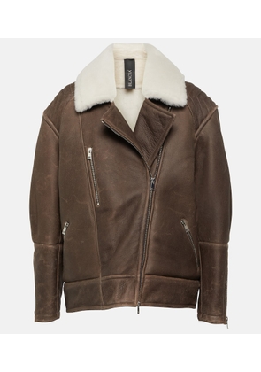 Blancha Shearling-trimmed leather jacket
