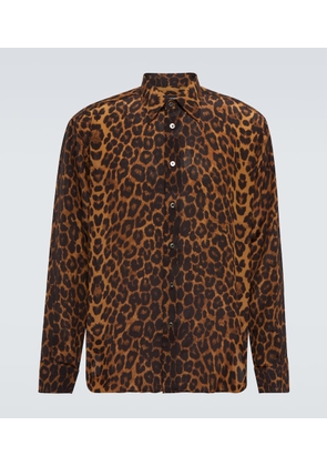 Tom Ford Leopard-print silk shirt