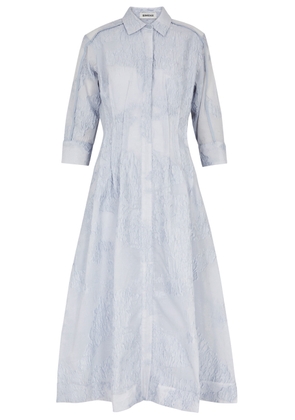 Jonathan Simkhai Court Floral Cloqué Midi Dress - Light Blue - 6 (UK10 / S)