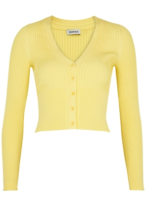 Jonathan Simkhai Ailany Ribbed-knit Cardigan - Yellow - L (UK14 / L)