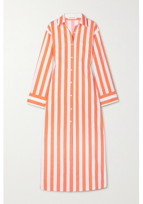 The Frankie Shop - Cala Striped Cotton-poplin Midi Shirt Dress - Orange - XS/S,M/L