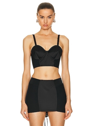 Jean Paul Gaultier Conical Topstitches Bra Top in Black - Black. Size 34 (also in 40, 42).