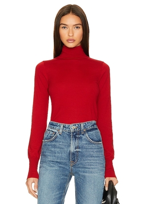 GRLFRND Merino Wool Turtleneck Sweater in Red. Size L, S, XL, XS, XXS.