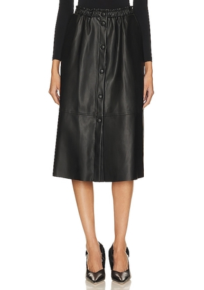 BCBGeneration Faux Leather Midi Skirt in Black. Size L, S, XS, XXS.