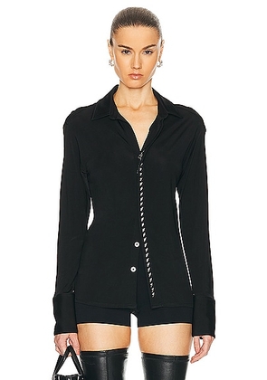 Dion Lee Studded Placket Shirt in Black - Black. Size M (also in L, S, XS).