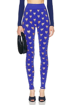 Maisie Wilen Perforated Heart Legging in Midnight - Royal. Size all.