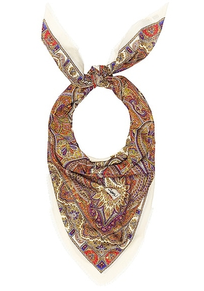 Saint Laurent Vintage Paisley Scarf in Red & Multicolor - Rust. Size all.