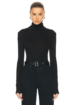 Helmut Lang Rib Turtleneck Top in Black - Black. Size L (also in S, XS).
