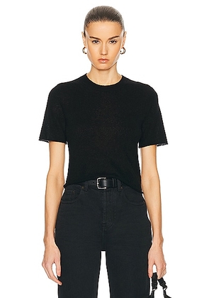 Guest In Residence Featherweight Crop Tee in Black - Black. Size L (also in M, S, XL, XS).