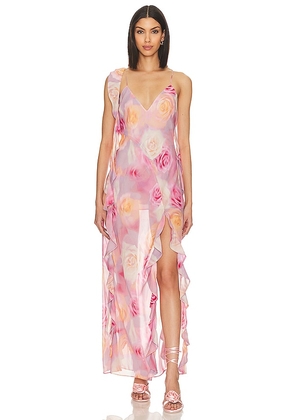 For Love & Lemons Beate Maxi Dress in Pink. Size L, S, XL.