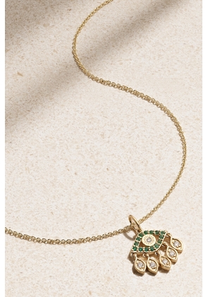 Sydney Evan - Evil Eye 14-karat Gold, Emerald And Diamond Necklace - One size