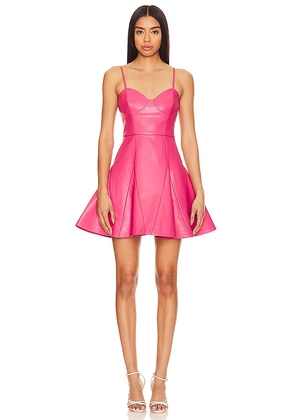 Susana Monaco Faux Leather Corset Flare Dress in Pink. Size M, S, XL, XS.