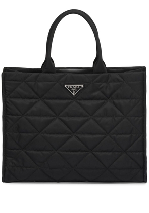Prada Re-Nylon triangle logo tote bag - Black