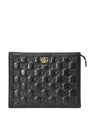 Gucci GG matelassé leather pouch - Black