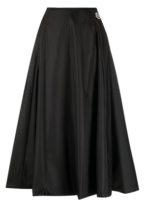 Moncler logo-patch A-line midi skirt - Black