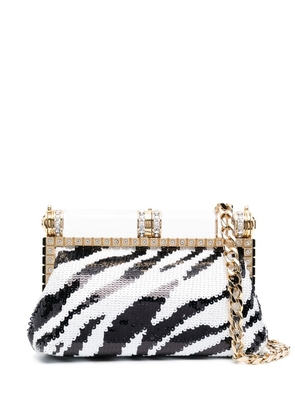 Dolce & Gabbana Bubù sequined zebra-print clutch bag - White