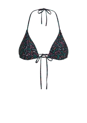 Karl Lagerfeld geometric-print triangle bikini top - Black