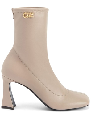 Giuseppe Zanotti Alethaa 85mm logo-plaque ankle boots - Neutrals