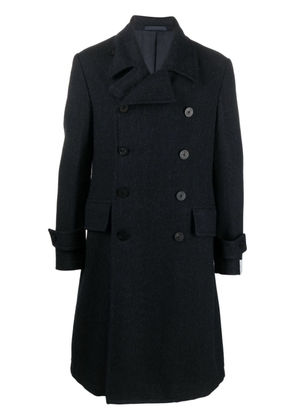 Caruso double-breasted wool trench coat - Blue