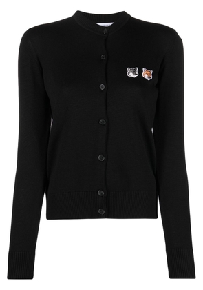 Maison Kitsuné embroidered-design button-fastening cardigan - Black