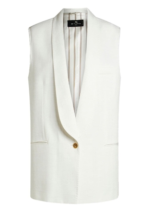 ETRO single-breasted slub-texture waistcoat - White