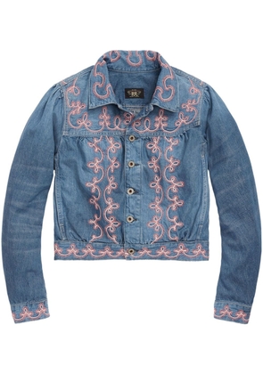 Ralph Lauren RRL Martine floral-embroidered denim shirt - Blue