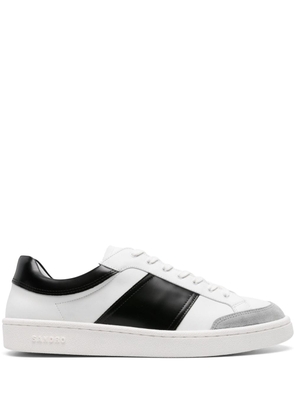 SANDRO panelled leather sneakers - White