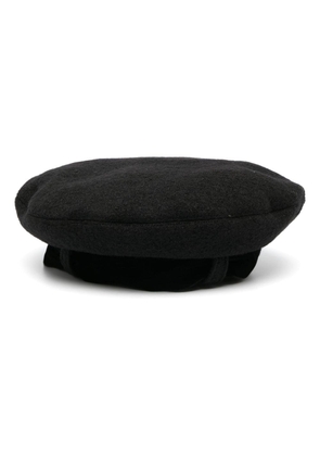 Emporio Armani flat-crown wool beret - Black